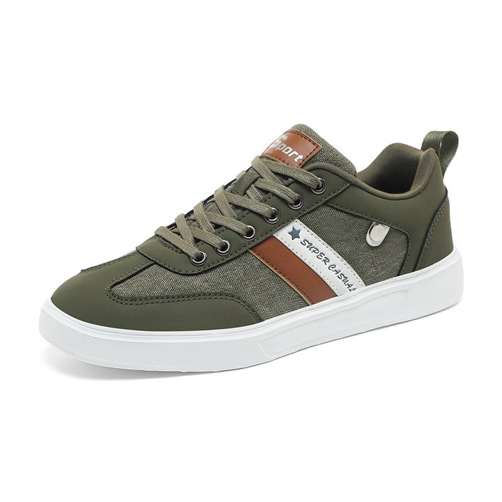 Men's urban canvas and artificial leather sneakers with padded entry and profiled rubber sole Mune Fashion
