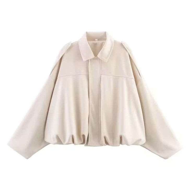 Women’s short jacket in oversized cut with balloon hem and shoulder flaps Drune
