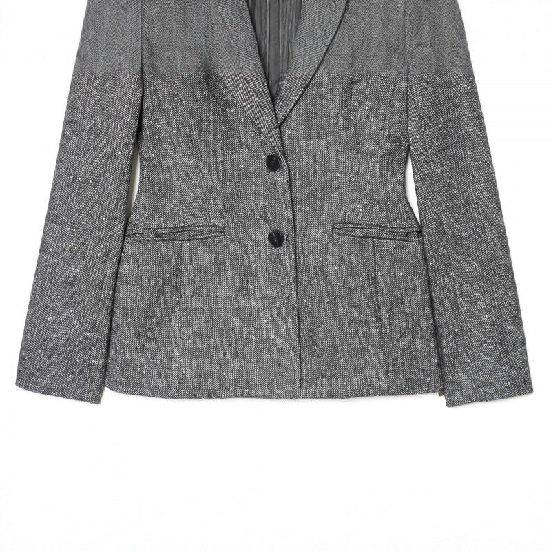 Women's Tailored Wool Blend Blazer with Notched Lapel and Patch Pockets Mune Fashion