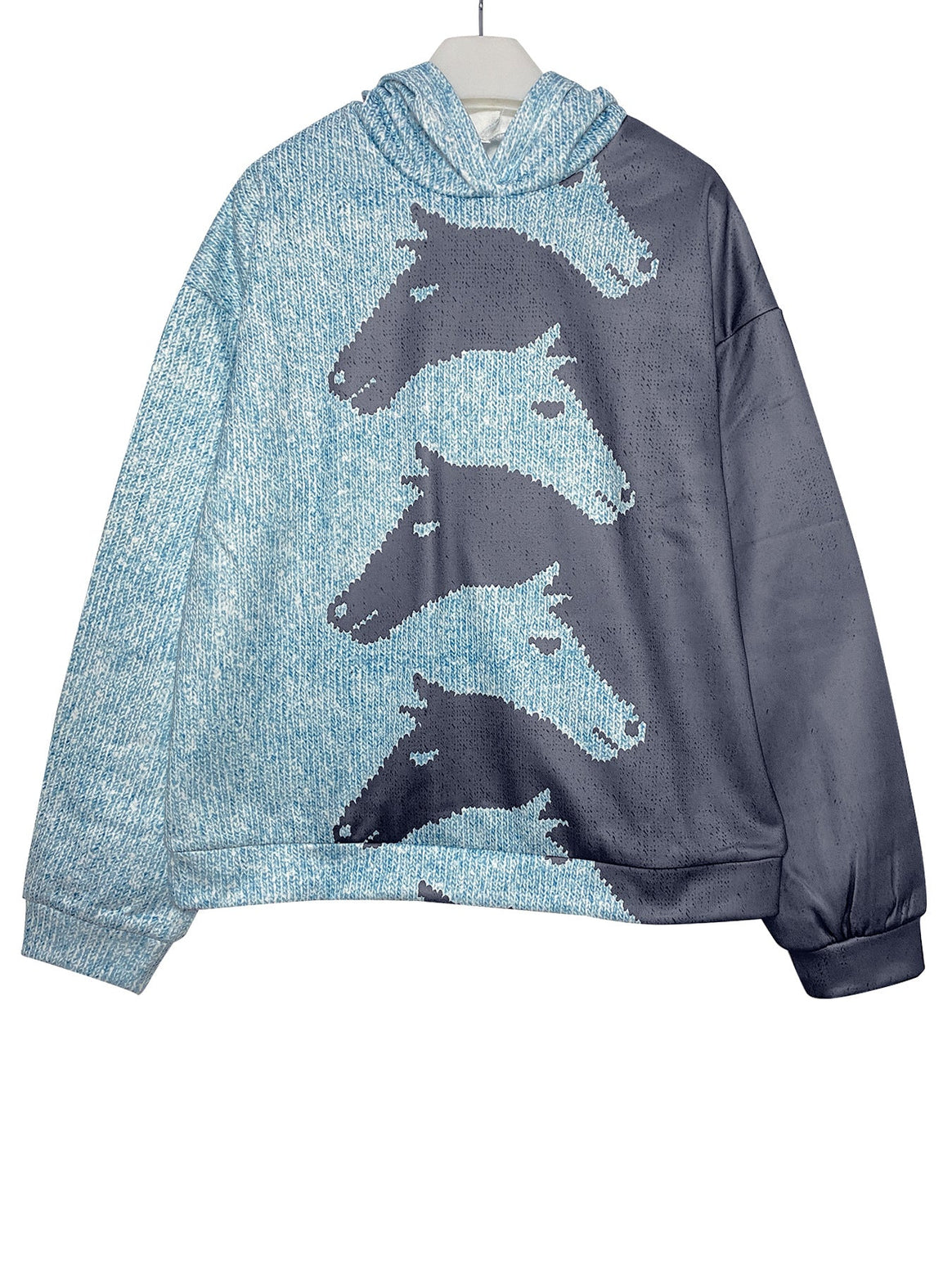 Women's Hoodie with Creative Horse Pattern and Comfortable Fit Mune