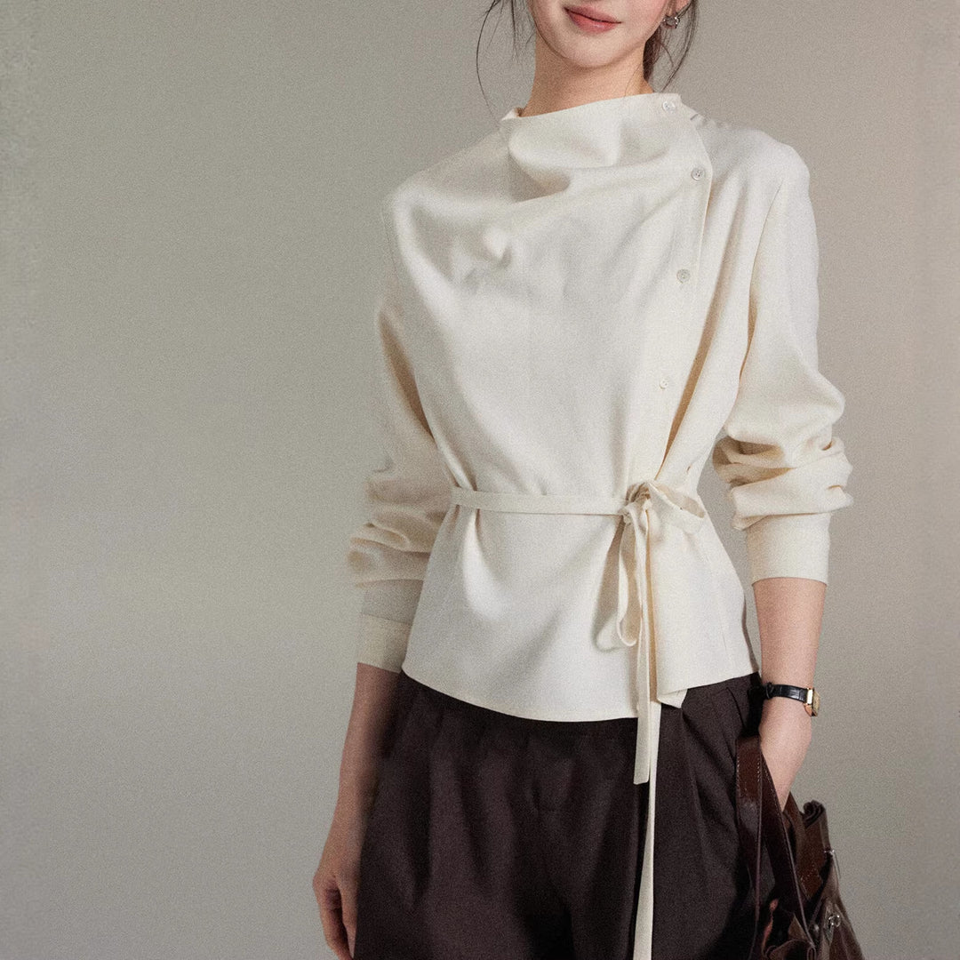Women's Fashion Blouse with Wrap Neckline Mune Fashion