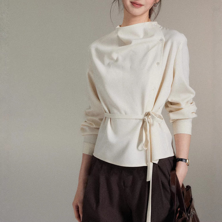 Women's Fashion Blouse with Wrap Neckline Mune Fashion