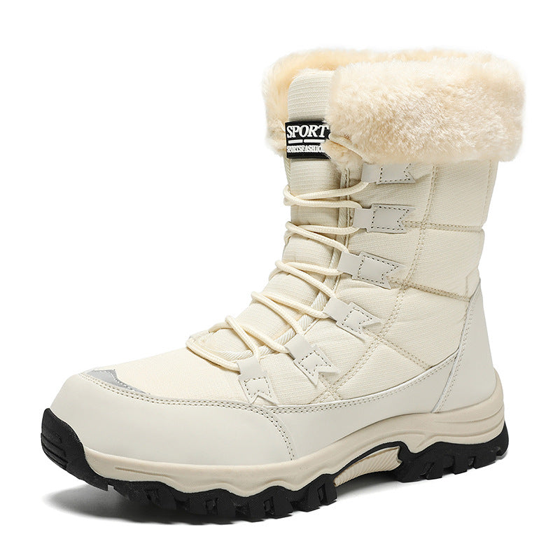 Ladies thermal snow boots with quilted insulation, teddy lining, and grippy profile sole Mune Fashion