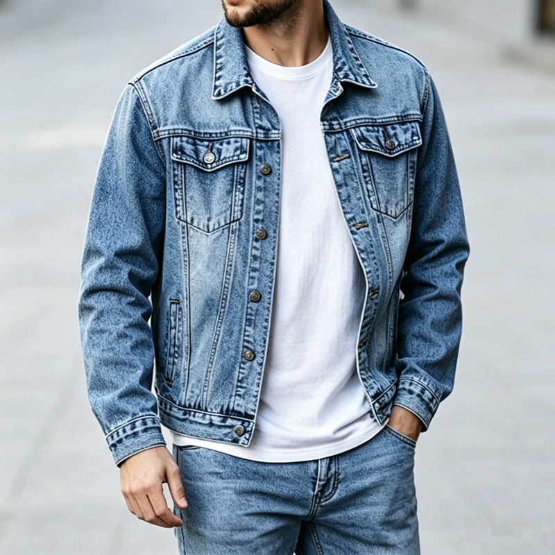 Men's Fashionable Denim Jacket in Vintage Style Mune Fashion