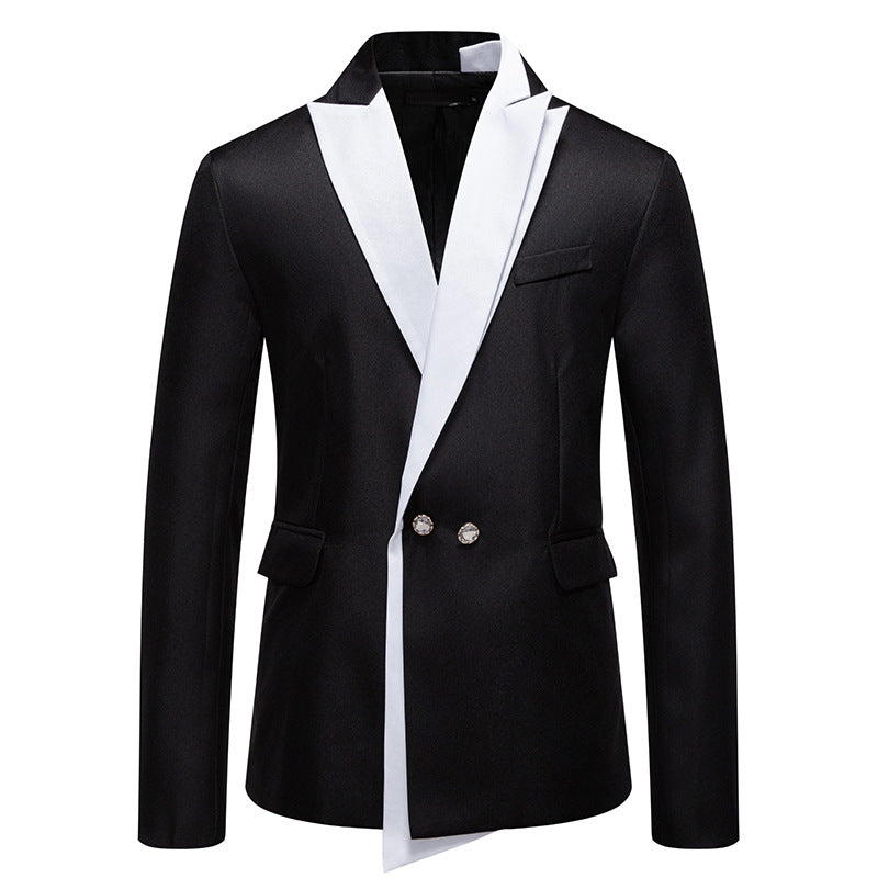 Men's Double-Breasted Tuxedo Jacket with Contrasting Shawl Collar Mune Fashion