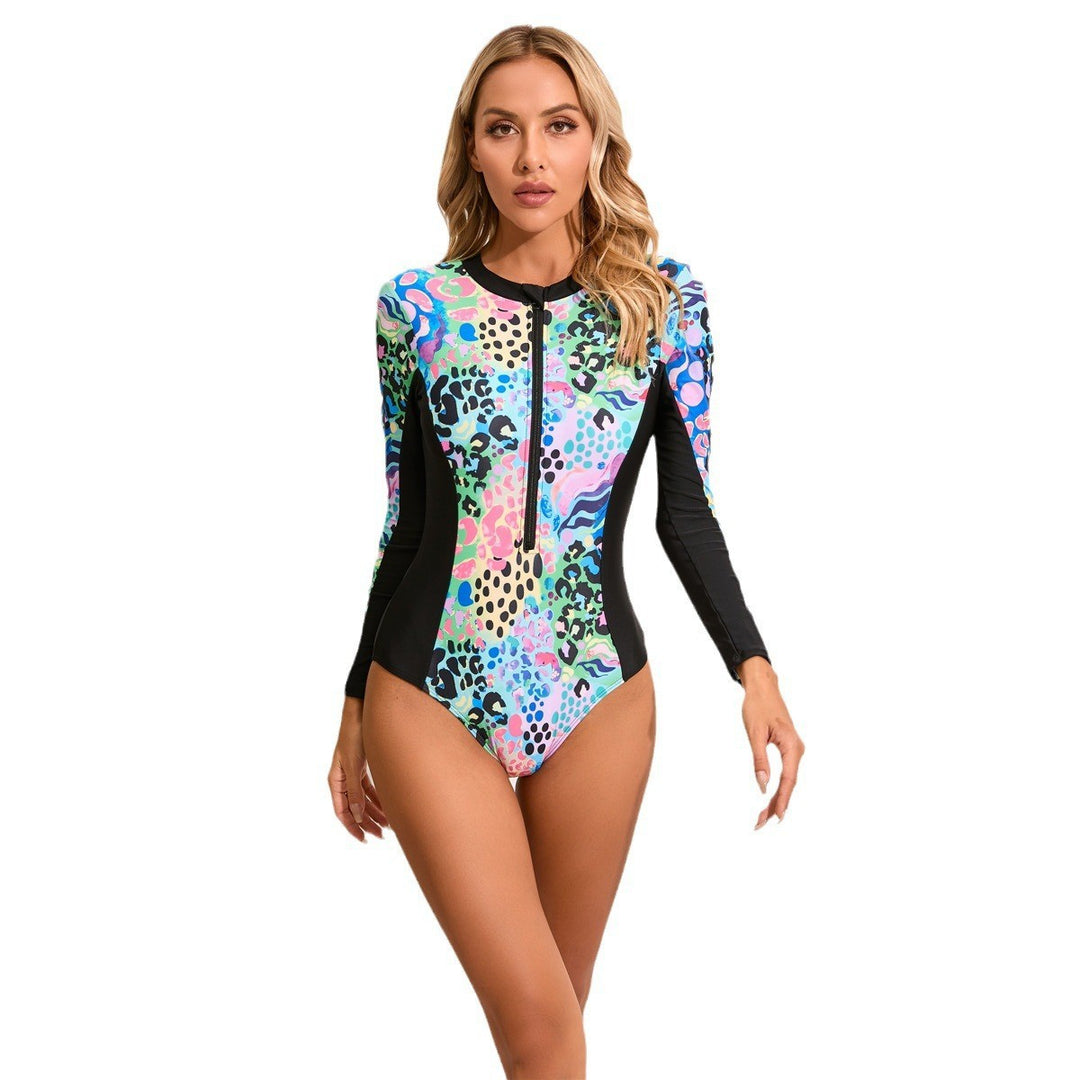 Women's Long Sleeve Swimsuit with Graphic Design Mune Fashion