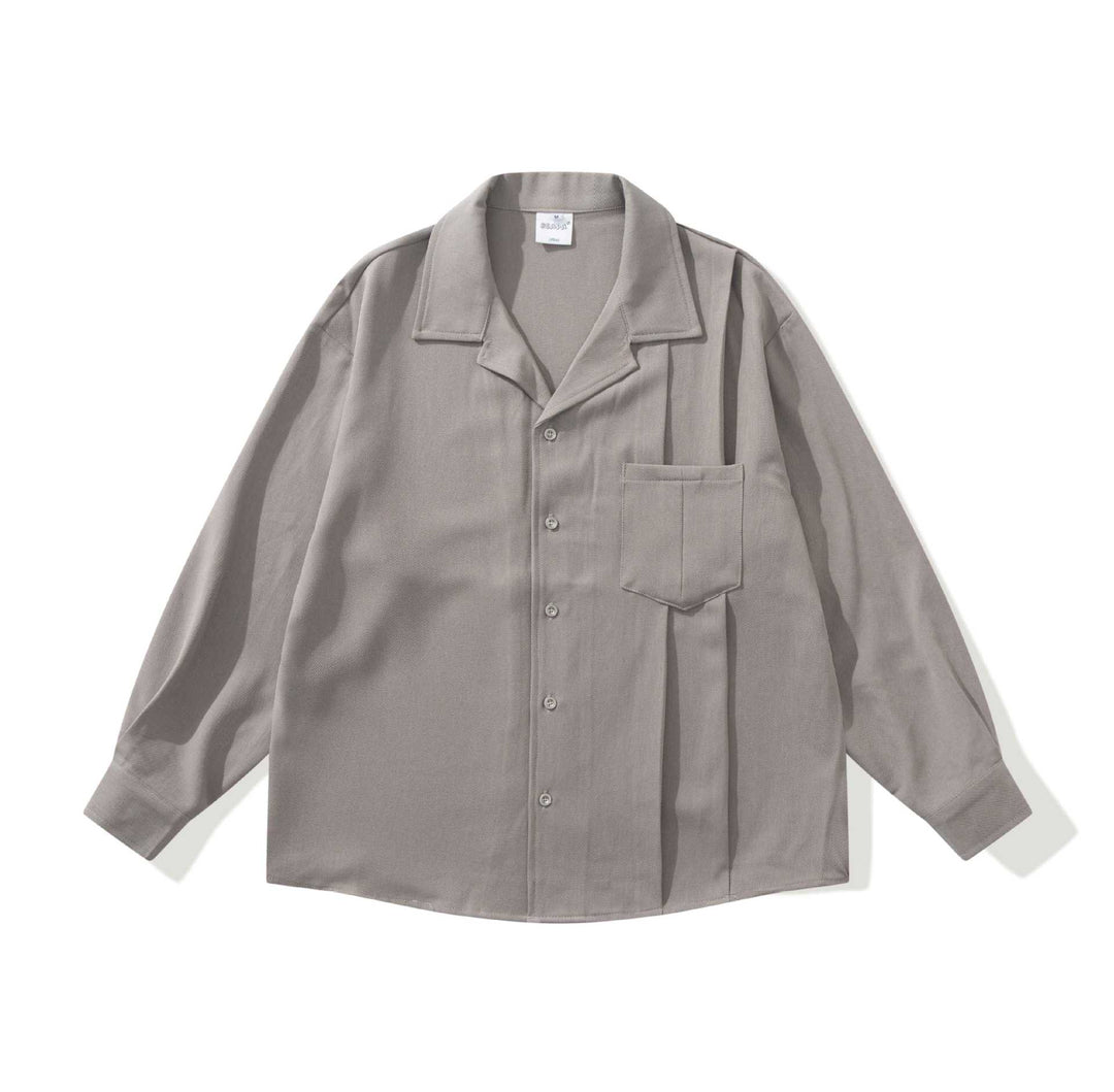 Unisex Oversize Shirt Jacket with Open Notch Collar and Chest Pocket Mune Fashion