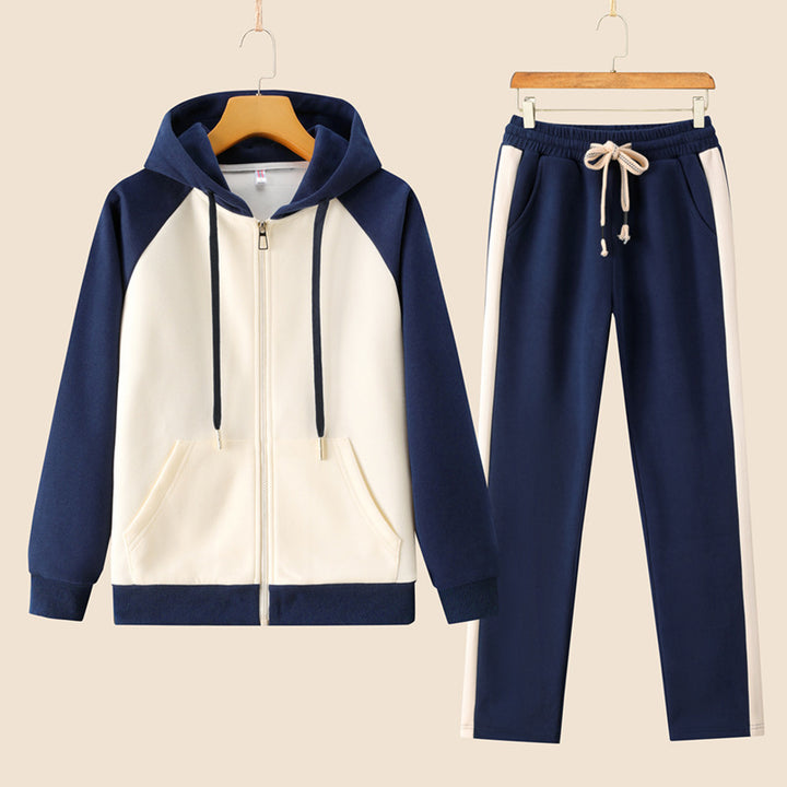 Women's Sporty Leisure Suits Set with Hood Mune Fashion