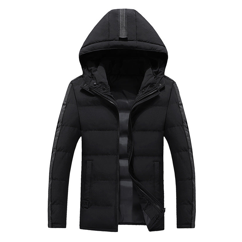 Men's quilted thermal hooded jacket in urban sports style with contrast sleeves Mune Fashion