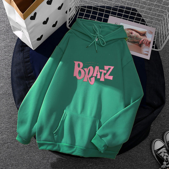 Women's casual oversized hoodie with lettering graphic and kangaroo pocket Mune Fashion