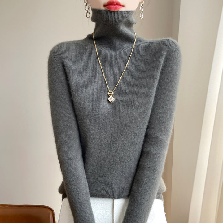 Ladies Slim-Fit Turtleneck Sweater made of soft Angora mix Mune Fashion
