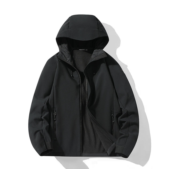 Women's softshell jacket with hood and fleece lining, windproof water-repellent Mune Fashion