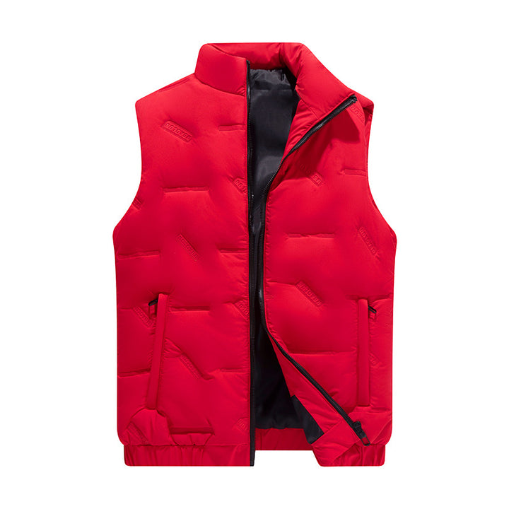 Men's lightweight quilted thermal vest with all-over logo, windproof outer shell and concealed zipper pockets Mune Fashion