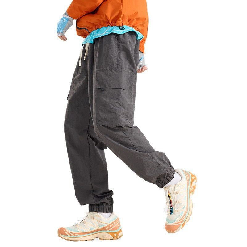 Men's Lightweight Utility Cargo Pants made of Ripstop with Elastic Hem and Multiple Pockets Mune Fashion
