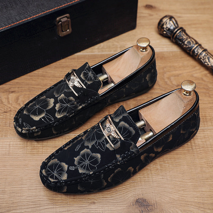 Men's Elegant Loafers with Floral Accents