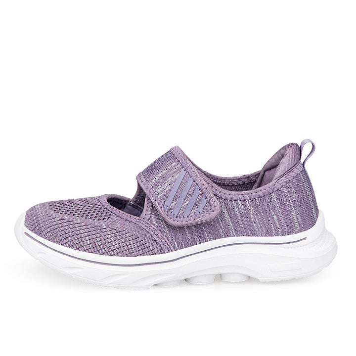 Women's knitted strap sneakers with Velcro, padded insole, and shock-absorbing EVA sole Mune Fashion