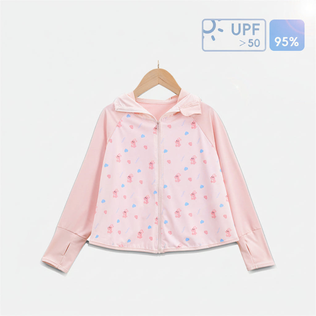 Girls transition jacket with hood and cute animal motif Mune Fashion