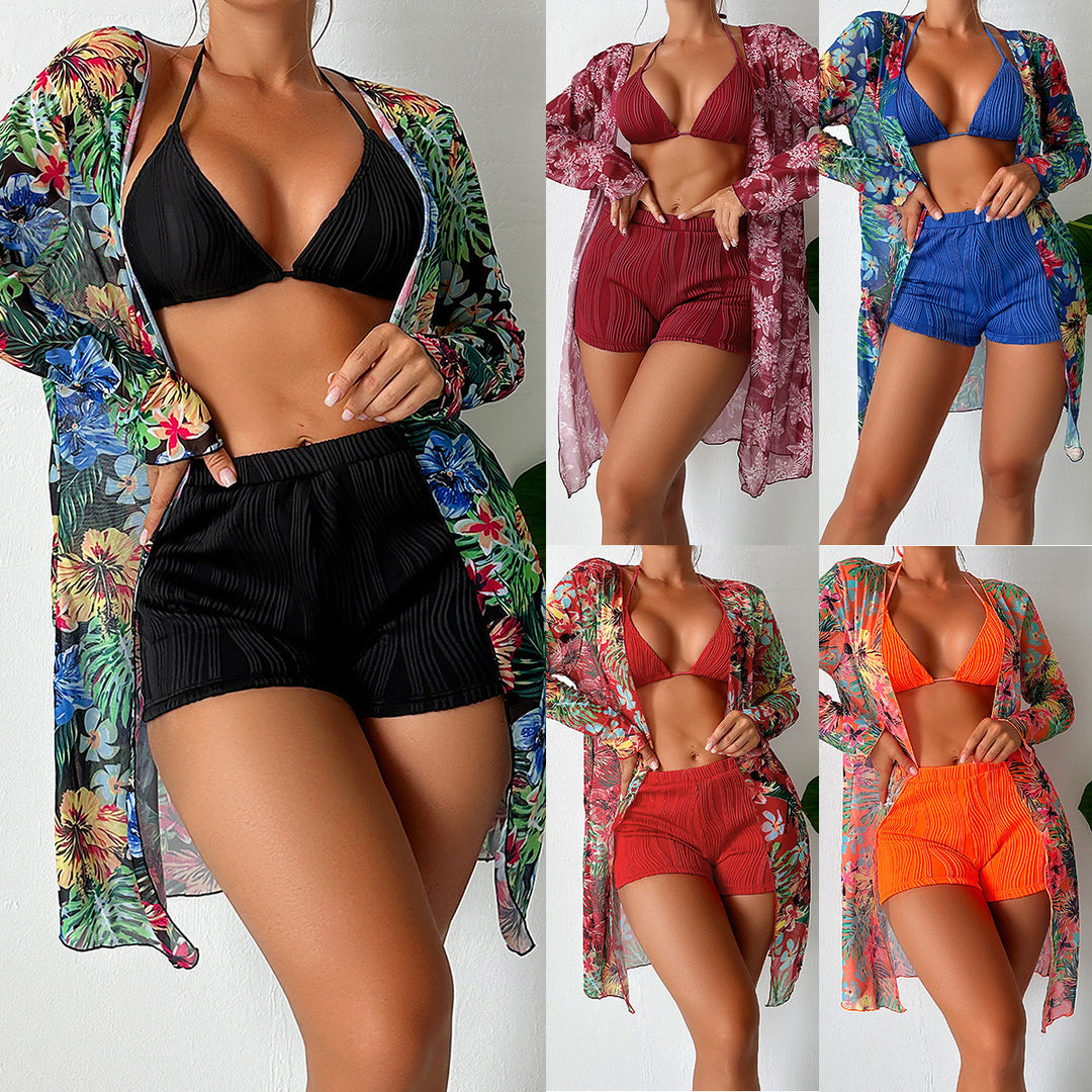 Women's Beach Dress with Floral Pattern Mune Fashion