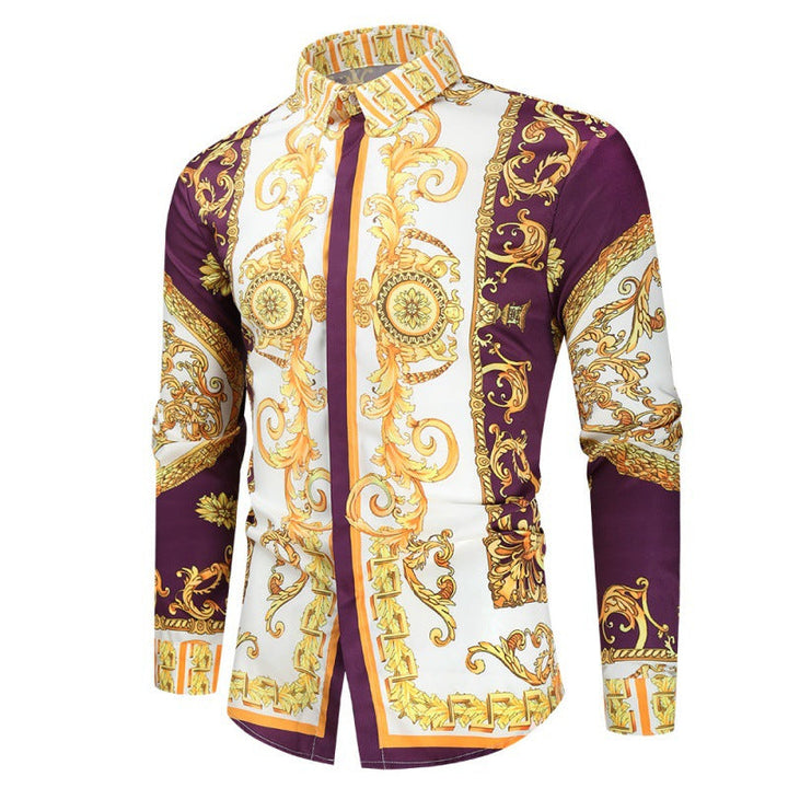 Men's Luxury Shirt with Impressive Baroque Pattern Mune