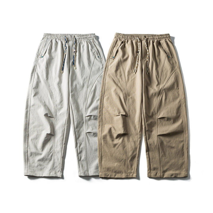 Men's tapered utility pants with elastic waistband and drawstring Mune Fashion