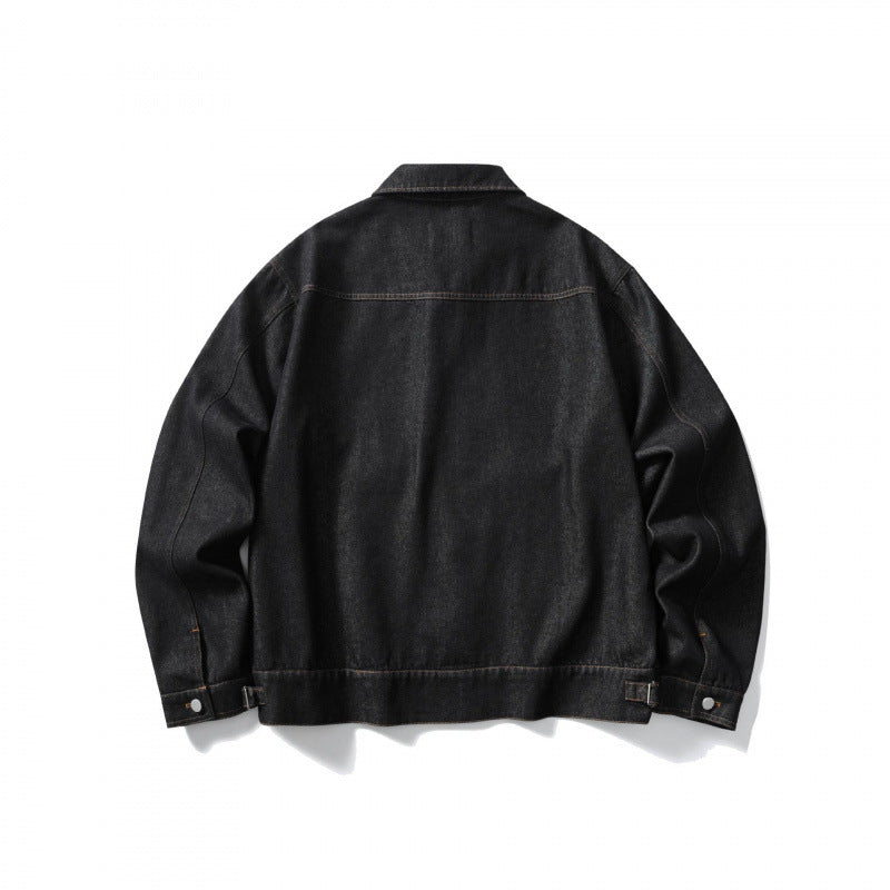 Unisex Kastige Denim Jacket with Full Zip, Shirt Collar and Patch Pockets Mune Fashion