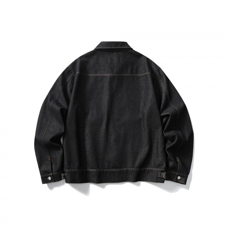Unisex Kastige Denim Jacket with Full Zip, Shirt Collar and Patch Pockets Mune Fashion