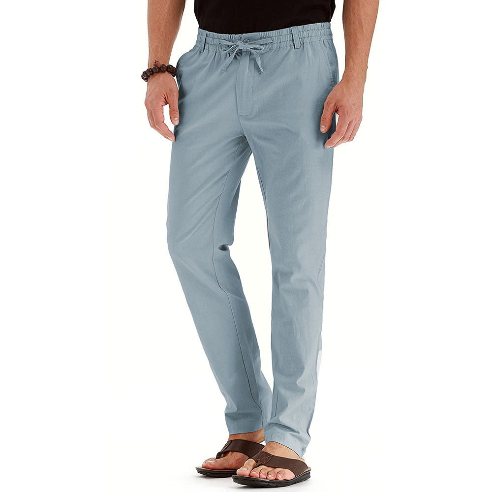 Fit pants with elastic waistband
