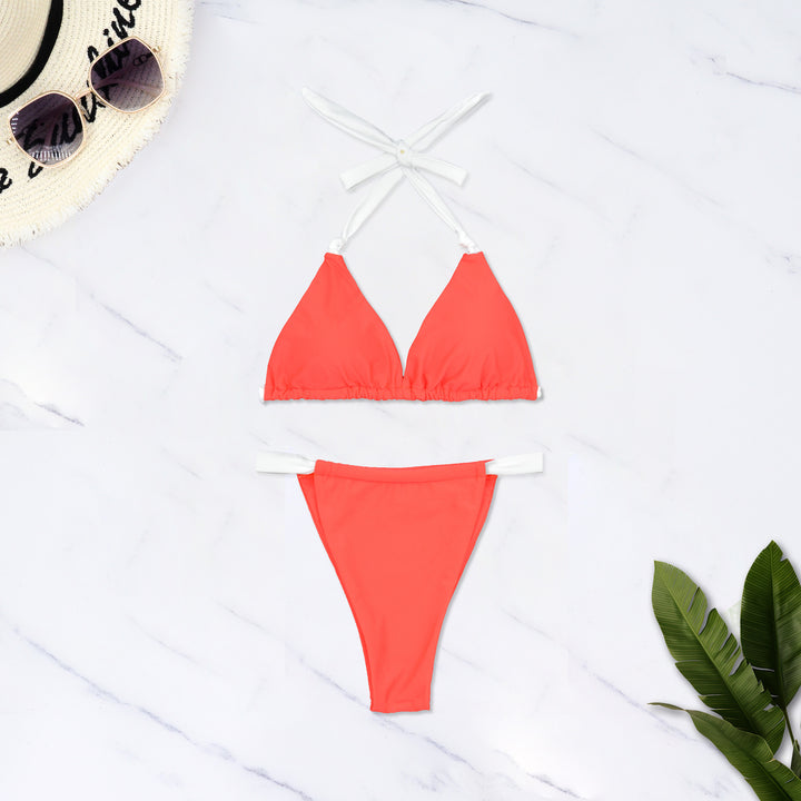 Women's Triangle Bikini with Adjustable Straps and Elastic Waist Mune Fashion