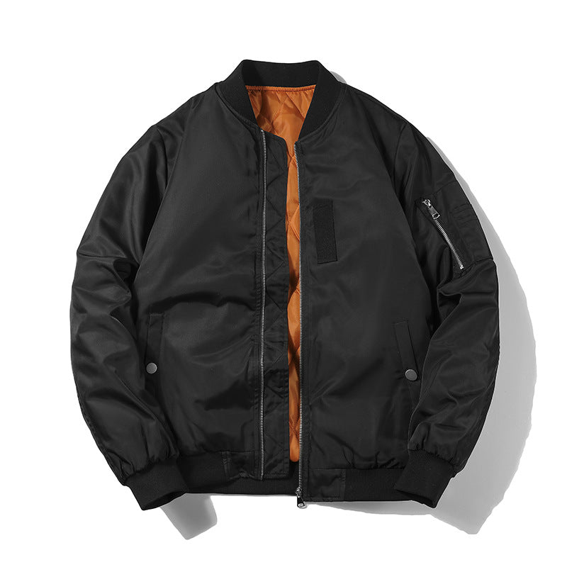 Men's bomber jacket in pilot jacket style made of nylon with padded interior lining and arm pocket Mune Fashion