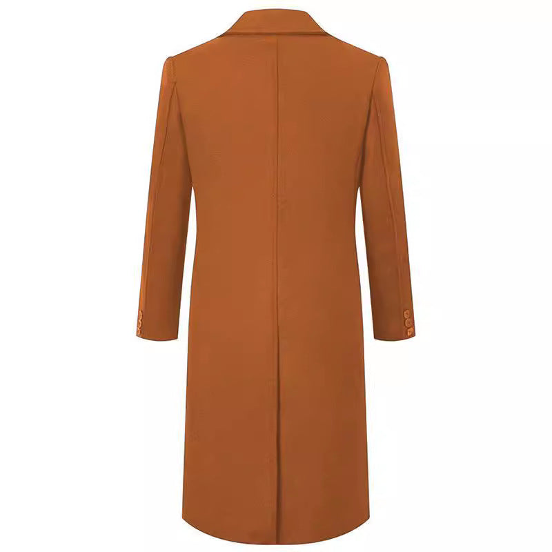 Men's double-breasted long wool coat with quilted lining Mune Fashion