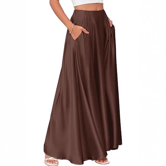 Ladies max skirt with pockets and figure-hugging high waistband made of flowing chiffon Mune Fashion