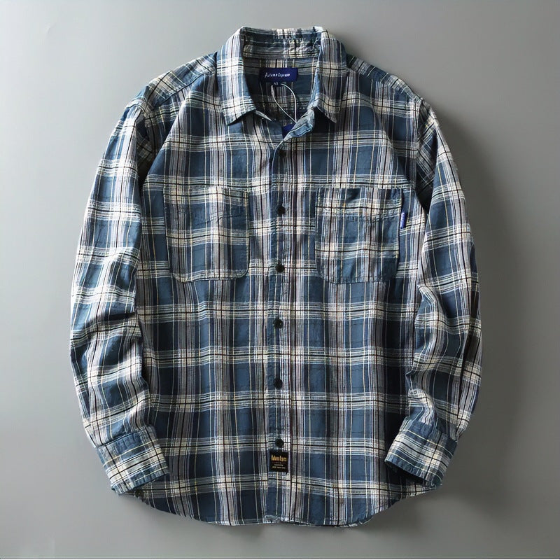 Men's Checked Flannel Shirt with Chest Pockets and Regular Fit Mune Fashion