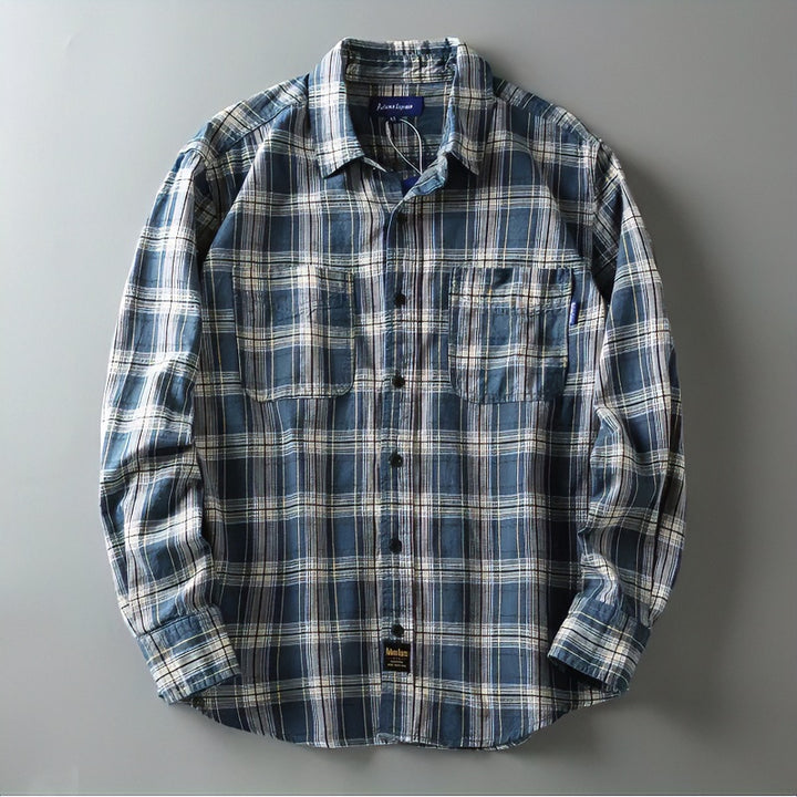 Men's Checked Flannel Shirt with Chest Pockets and Regular Fit Mune Fashion
