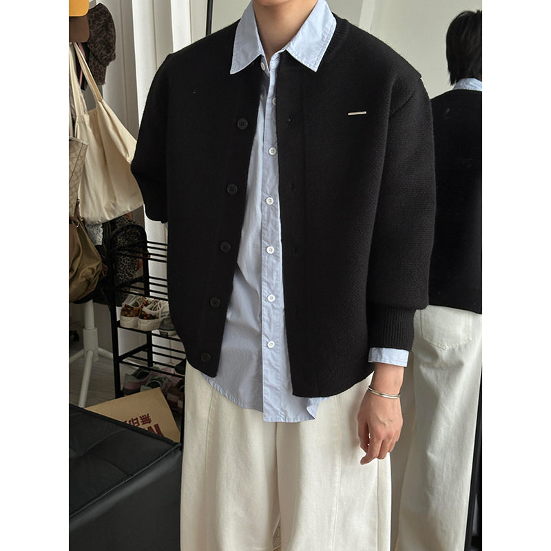 Men's Chunky Knit Cardigan with Button Placket Mune Fashion
