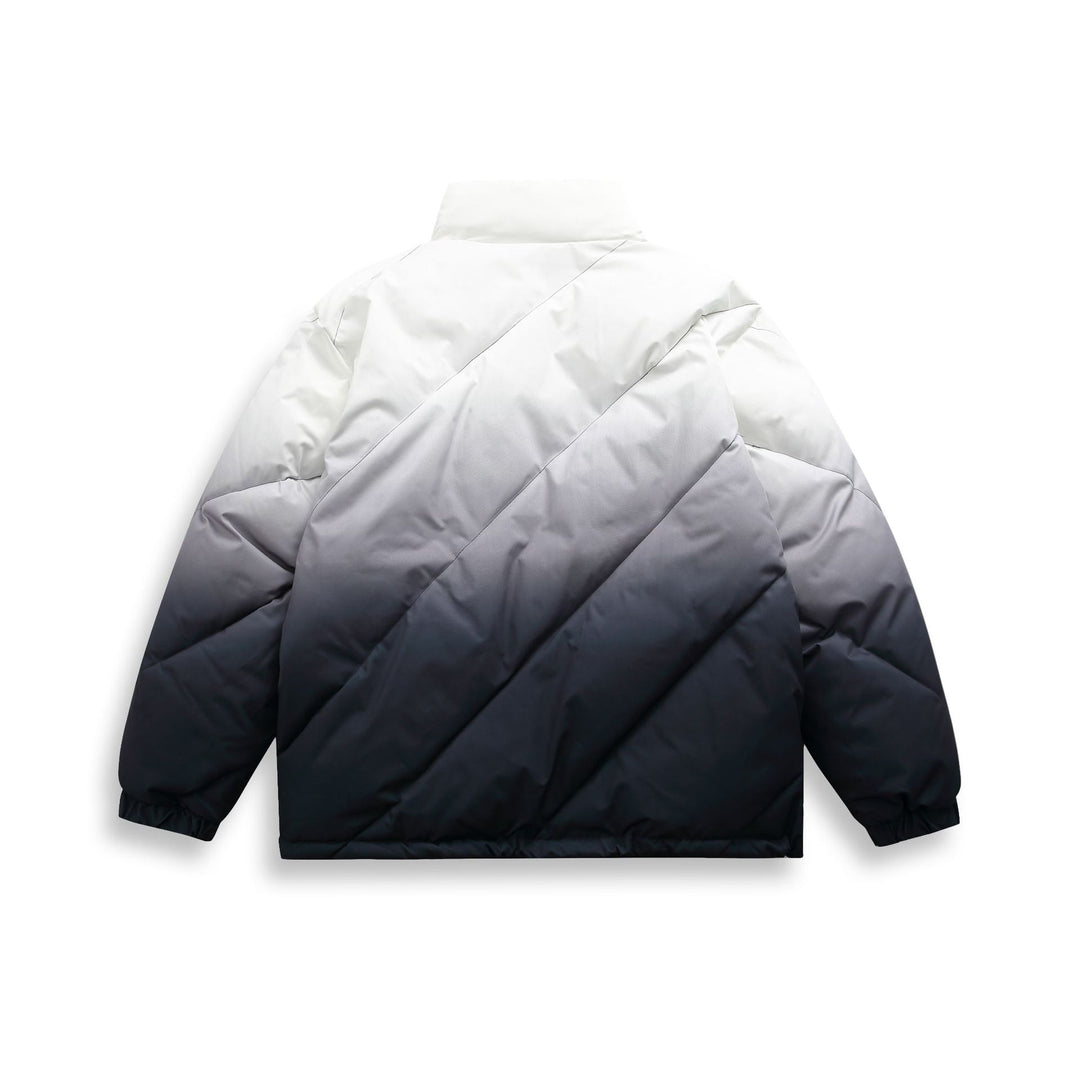 Unisex Short Cut Padded Jacket with Ombre Gradient and Diagonally Quilted Structure Mune Fashion
