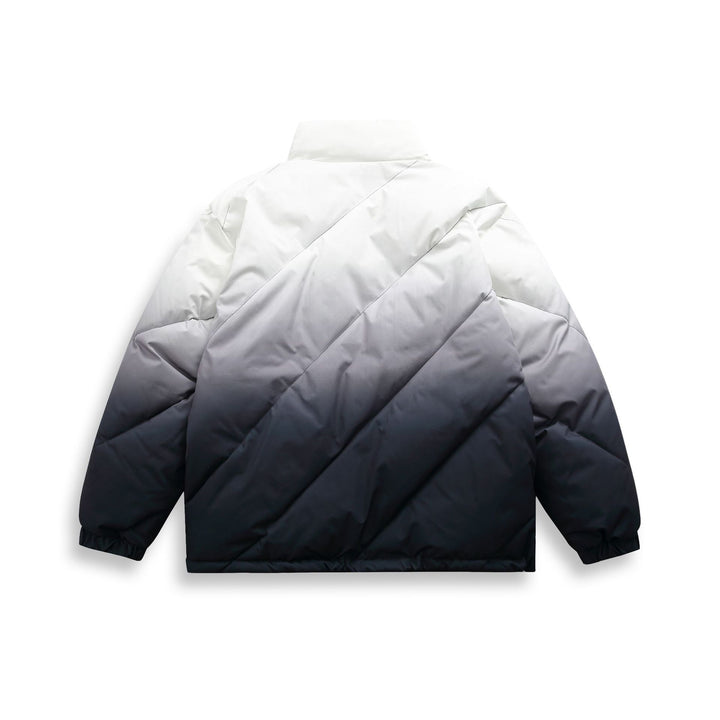 Unisex Short Cut Padded Jacket with Ombre Gradient and Diagonally Quilted Structure Mune Fashion