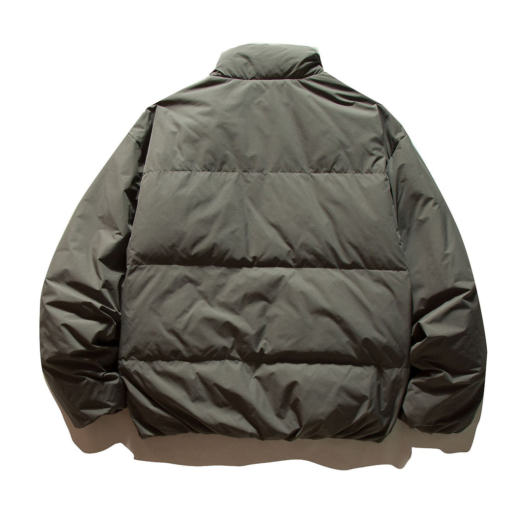 Unisex Short Cut Boxy Insulation Jacket with High Stand Collar and Zipper Pockets Mune Fashion