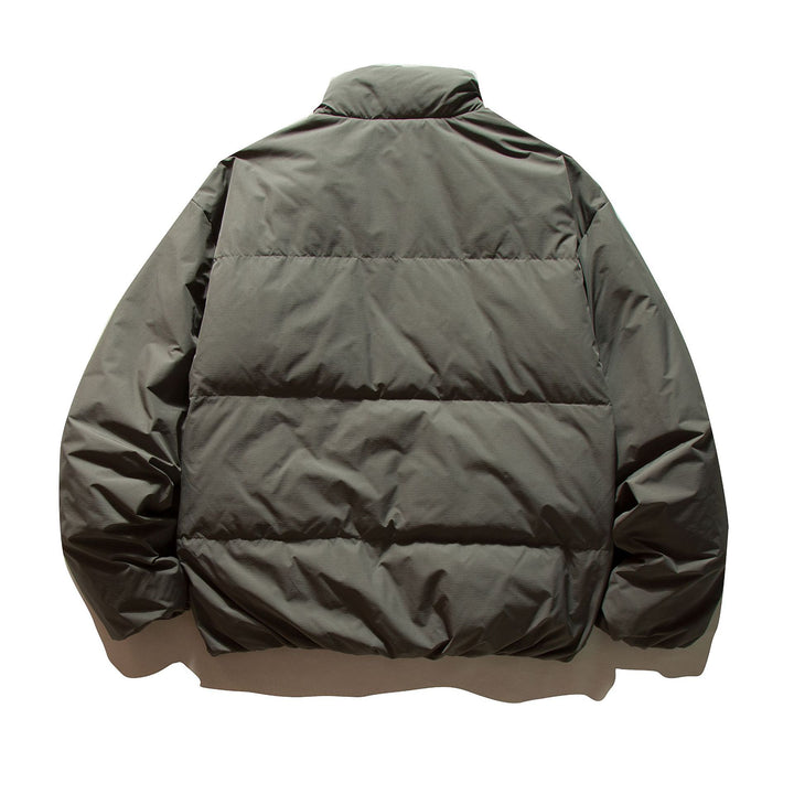 Unisex Short Cut Boxy Insulation Jacket with High Stand Collar and Zipper Pockets Mune Fashion