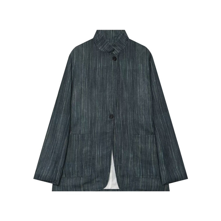 Women's Wide Leg Marlene Trousers with Pleat and Fine Pinstripe Mune Fashion