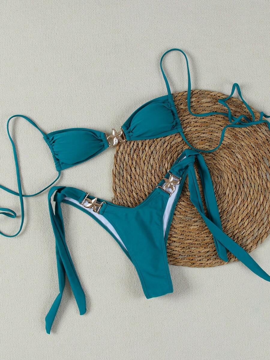 Ladies bikini set with adjustable straps and glamorous decorative details Mune Fashion