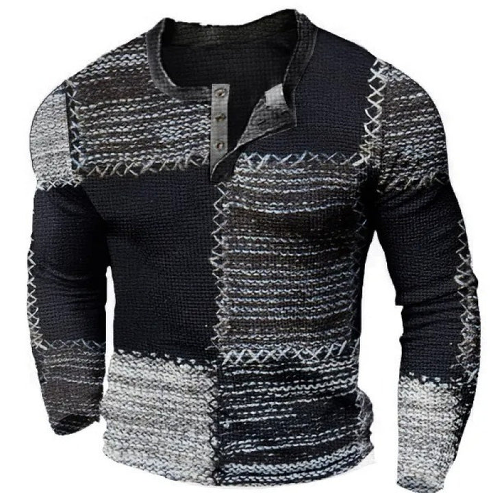 Men's sporty long-sleeve shirt with button placket Mune Fashion