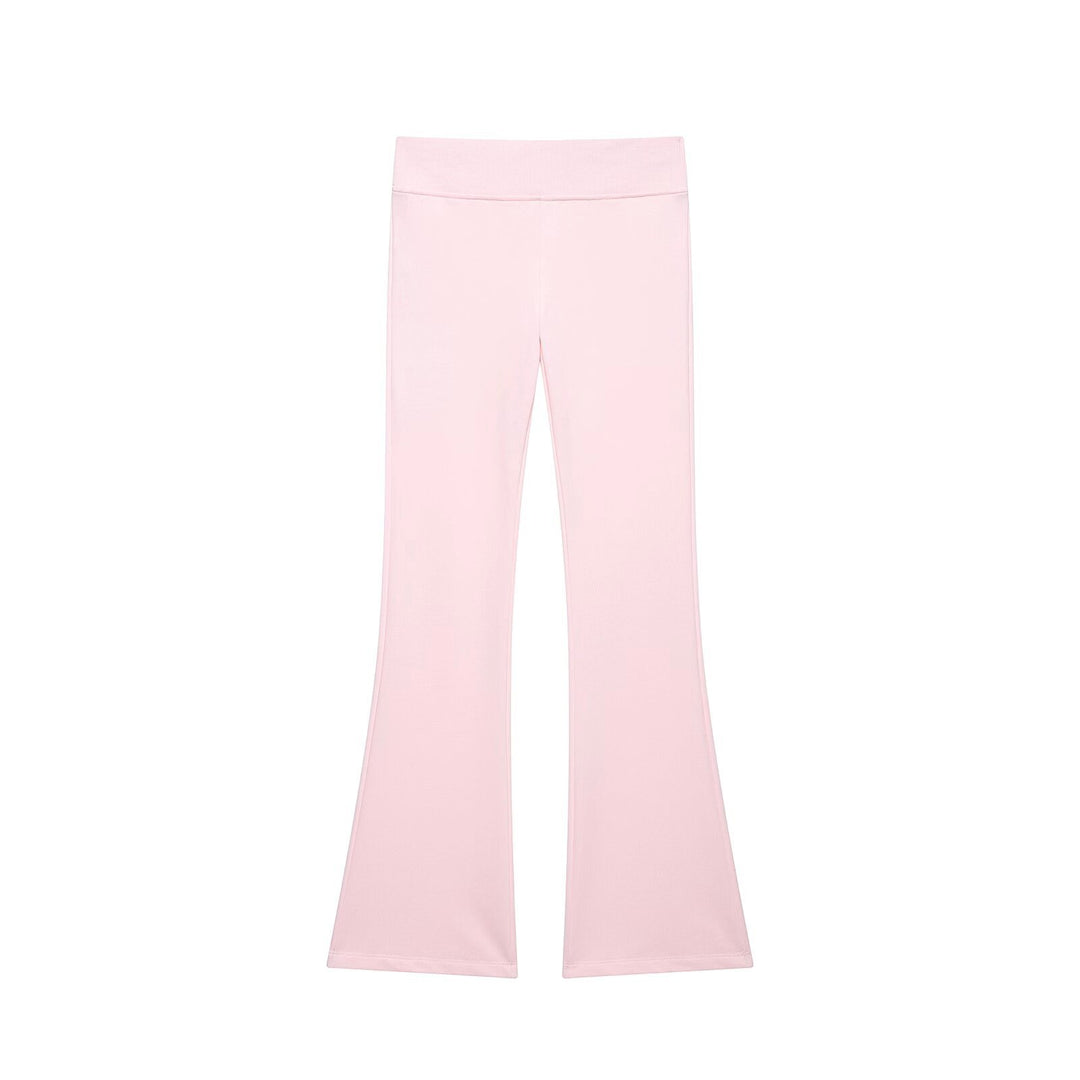 Women High-Waisted Stretch Flared Pants with Wide Flare and Elastic Waistband Mune Fashion