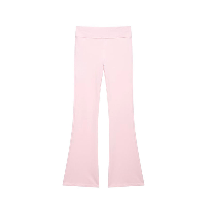 Women High-Waisted Stretch Flared Pants with Wide Flare and Elastic Waistband Mune Fashion