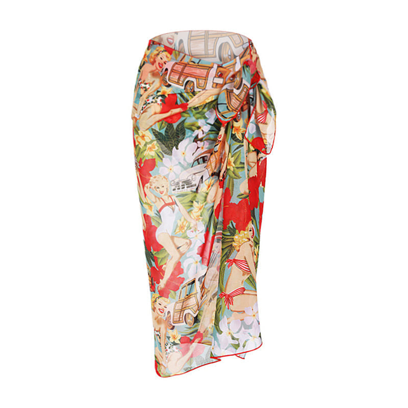Women's bikini set with high-waisted shorts and playful wrap skirt Mune Fashion