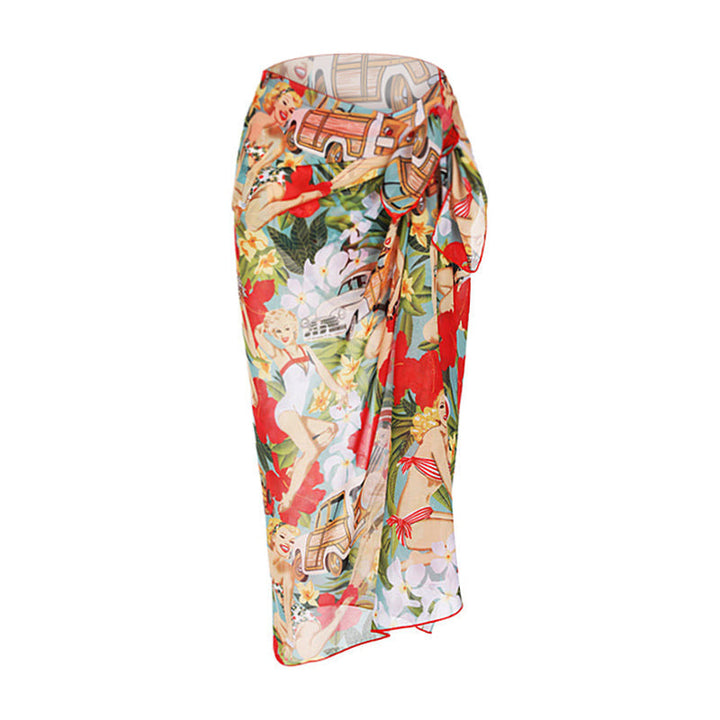 Women's bikini set with high-waisted shorts and playful wrap skirt Mune Fashion