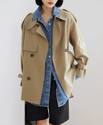Women’s Stylish Trench Coat with Double Button Closure Mune Fashion