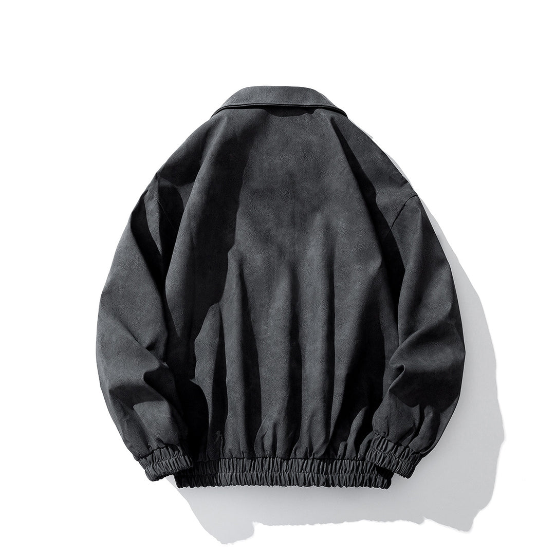 Men's Oversized Velour Jacket with Distinctive Metal Closures and Zipper Pockets Mune Fashion