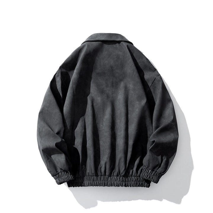 Men's Oversized Velour Jacket with Distinctive Metal Closures and Zipper Pockets Mune Fashion