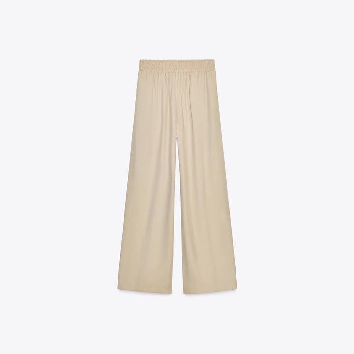 Ladies Soft Jersey Palazzo Pants with Elastic Waistband and Wide Leg Mune Fashion