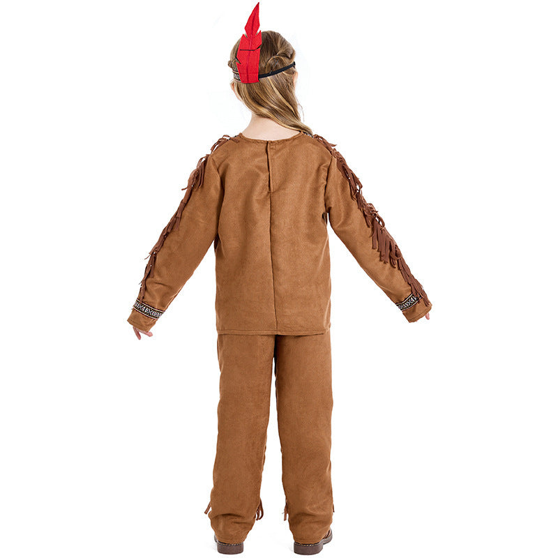 Girl Native American Costume with Fringe and Detail-Loving Top Mune Fashion